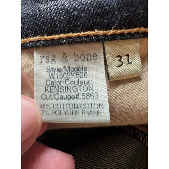 Rag & Bone Kensington dark blue wash skinny straight jeans 31 stretch mobwife - Picture 7 of 11